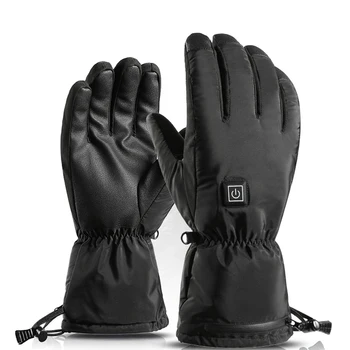 Водонепроницаемые утолщенные перчатки, спортивные лыжные перчатки с полными пальцами, грелки для рук с сенсорным экраном и электрическим подогревом, сохраняющие тепло осенью