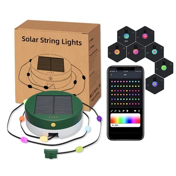 Светодиодные Солнечные Струнные Фонари App Control Solar / Type-C Charge Наружное Солнечное Хранилище Аварийная Зарядка Кемпинговая Палатка Атмосферный Свет
