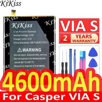 Мощный аккумулятор KiKiss емкостью 4600 мАч для мобильного телефона Casper VIA S Bateria