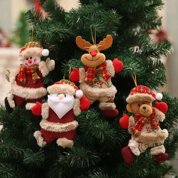 4 шт., украшения для Рождественской елки с Новым Годом, Санта-Клаус, кукла-Снеговик, подвесные украшения, Рождественский Ноэль, Натальный Домашний декор