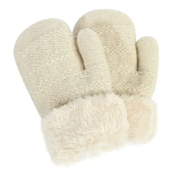 Милые Уютные плюшевые ветрозащитные, защищающие от холода многоцветные зимние перчатки с полными пальцами, осенние перчатки, детские перчатки, варежки
