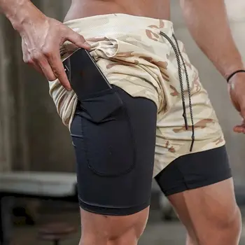 Спортивные шорты Мужские летние повседневные дышащие для бега трусцой, быстросохнущие брюки для фитнеса со скрытыми карманами
