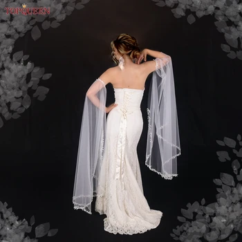 TOPQUEEN VM31 Свадебное платье для новобрачных с длинными съемными рукавами, Прозрачные Перчатки с открытым краем, Женское Вечернее платье, Аксессуары для рук