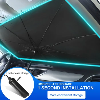 Автомобильный Зонт Складной Козырек на лобовое стекло Серебристый Титановый Зонт для защиты ветрового стекла Теплоизоляция Автомобильные Аксессуары