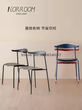 Обеденный стул из рога, Простой пластиковый стул для макияжа, стул для молочного чая, Железная Спинка для отдыха, Обеденный стол, стул