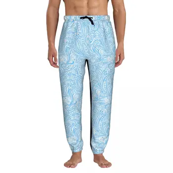 Красивые синие мужские спортивные штаны для бега трусцой с карманами и открытым низом, спортивные брюки