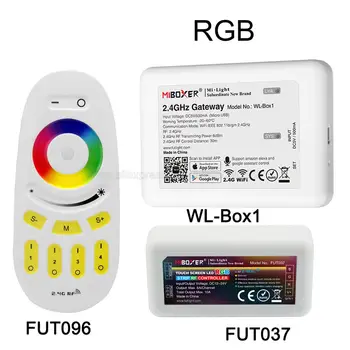 MiBoxer DC12V 24V 10A RGB LED Strip Controller Поддержка 2.4G беспроводного 4-зонного пульта дистанционного управления / APP WiFi / Alexa Google Voice Control