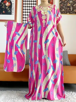 Новый стиль, Африканские Летние платья-Дашики с коротким рукавом, Flora, свободные, Boubou Maxi, Ислам, Женское повседневное платье, Африканская одежда Abaya