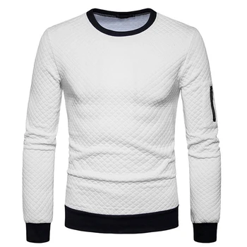 Модный мужской пуловер с капюшоном, теплые вафельные свитшоты с длинным рукавом (черный / темно-синий / Винный / Темно-серый / светло-серый)