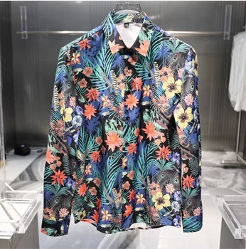 P0875 Модные мужские рубашки 2023 Взлетнопосадочная полоса Роскошный известный бренд Европейский дизайн стиль вечеринки Мужская одежда