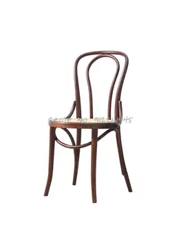 Обеденный стул из массива дерева в скандинавском стиле, Домашний ротанговый стул со спинкой, Дизайнерский обеденный стол в стиле ретро в ресторане Thonet