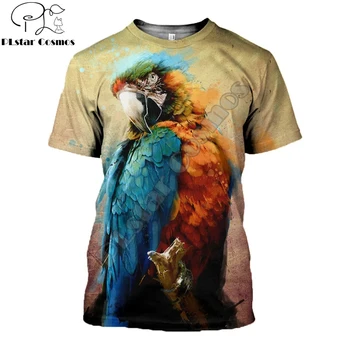 2020 Новая модная мужская футболка с 3D принтом животных, футболки с попугаем, уличная рубашка унисекс в стиле харадзюку с коротким рукавом, летние повседневные топы