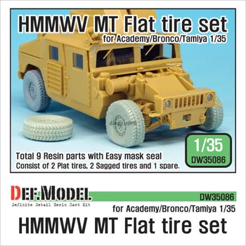 Комплект спущенных шин DEF модели DW35086 для США HMMWV MT (для Academy/Bronco/ Tamiya 1/35)