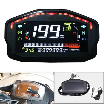 Универсальный ЖК-дисплей мотоцикла, Тахометр, термометр для воды, цифровой спидометр, индикатор расхода топлива, приборная панель.