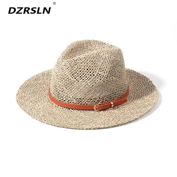 2024 Новый Летний Зонт, Соломенная шляпа для женщин, Фетровые шляпы, Пляжные шляпы из кожаной веревки, Полая Панама Оптом