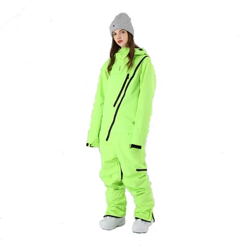 Новые лыжные костюмы с диагональной молнией, цельные лыжные комбинезоны, водонепроницаемые ветрозащитные комплекты для занятий спортом на открытом воздухе, Сноуборд, лыжная одежда, брюки