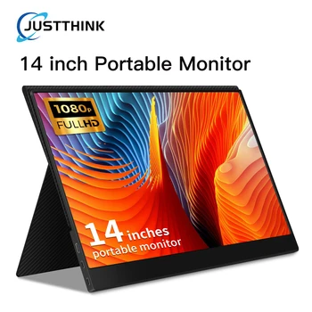 Justthink 14/15, 6-дюймовый Переносной Монитор 1080P IPS-Монитор Type-C с Расширенным Экраном для Ноутбука, Телефона, Коммутатора ps4/5 XboX MacBook Minpc