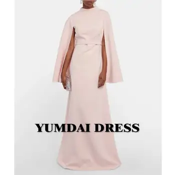 Вечернее платье YUMDI с розовыми рукавами-двойными ротаторами, прямое повседневное платье в пол, Роскошное женское платье в Дубае с темпераментом.