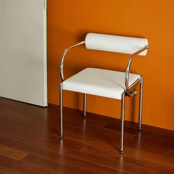Минималистичный Белый Обеденный Стул Офисный Свадебный Ресторанный Туалетный Столик Кресло Nordic Metal Cadeira Кухонная Мебель A1