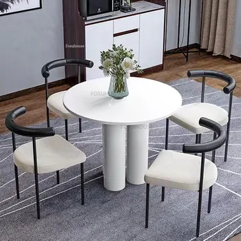 Скандинавские Обеденные стулья из искусственной кожи для мебели столовой Обеденный стул с удобной спинкой Для отдыха Кухонный обеденный стул