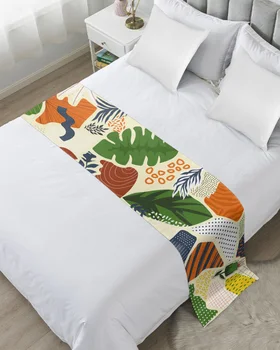 Леопардовый Чешский Тигровый лист Абстрактная дорожка для кровати Украшение дома Отеля Флаг для кровати Свадебная спальня Полотенце для хвоста кровати