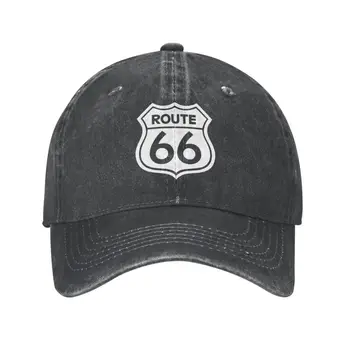 Персонализированная хлопковая бейсболка Route 66 в стиле хип-хоп, Мужская и Женская Регулируемая шляпа для папы, Осень