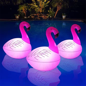 Солнечный Плавающий Фламинго свет для бассейна Водонепроницаемый Газон Воздушный Шар Лампа для домашней вечеринки Садовый декор