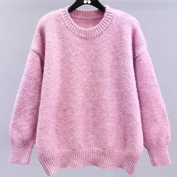 Женские зимние пуловеры Hsa, вязаные свитера, свободные Корейские модные однотонные Свободные вязаные топы Y2K, Высококачественные Зимние свитера