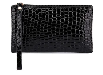 Женская сумочка из крокодиловой кожи с застежкой-молнией, женская сумка-кошелек, дизайнерский женский кошелек из искусственной кожи, держатель для карт, в продаже 8 ярких цветов