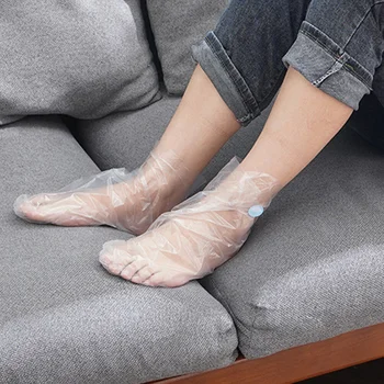 Одноразовая маска для ног Увлажняющие Носки Чехлы для ухода Перчатки Аксессуары для педикюра Прозрачный Пластик для ног Используйте Один раз