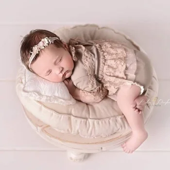 Реквизит для фотосъемки новорожденных Детская корзина Винтажная детская кроватка из ротанга Плетеные корзины Деревянная кроватка для фотосессии новорожденных Мебель