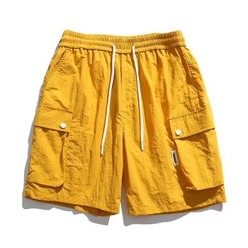Летние разноцветные мужские шорты-карго с карманами, уличная одежда для спортзала, мужская повседневная беговая дорожка, корейский стиль, пляж