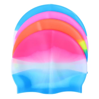 1 предмет унисекс, радужные разноцветные водонепроницаемые силиконовые ушки для защиты длинных волос, шапочка для плавания, купальники для взрослых