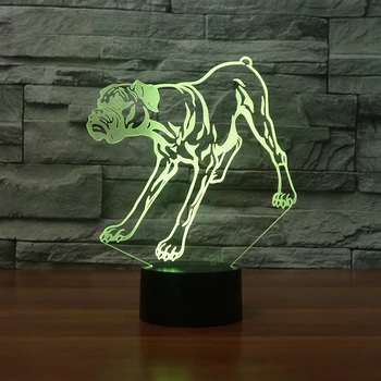 Светодиодный ночник Bulldog Красочная 3D лампа Dog Night Креативный подарок 3D светодиодный USB светильник в качестве украшения детской комнаты 3d светильники