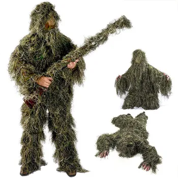 Маскировочный костюм 5 в 1, 3D камуфляжная одежда для охоты на открытом воздухе, включая куртку, брюки, капюшон, сумку для переноски для взрослых, детей и молодежи