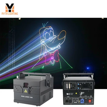 Световой эффект ILDA голосовое управление анимация в помещении 10 Вт RGB сценический лазерный светильник с эффектом рисунка