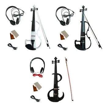 Электрическая скрипка Струнные инструменты в жестком футляре Акустические с аксессуарами для скрипки Набор для электрической скрипки для взрослых Начинающих