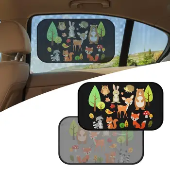 Солнцезащитные козырьки на окна автомобиля с рисунком мультяшных животных Подходят для боковых и задних окон автомобиля, автомобильные солнцезащитные козырьки для ребенка