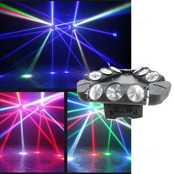 9eyes Движущийся Головной Луч Spider Light с RGBW 4в1 9X10 Вт 9X12 Вт LED DMX и Голосовым управлением для DJ Disco Stage Party TV show