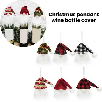 Необычные топперы для винных бутылок, Аксессуары для винных бутылок на Рождество, шведские праздничные крышки для винных бутылок Tomte Gnome ручной работы