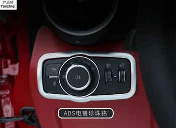 Бесплатная доставка, углеродное волокно, 1 шт., ABS, хромированный переключатель регулировки фар, декоративная крышка для Alfa Romeo Giulia 2017 2018