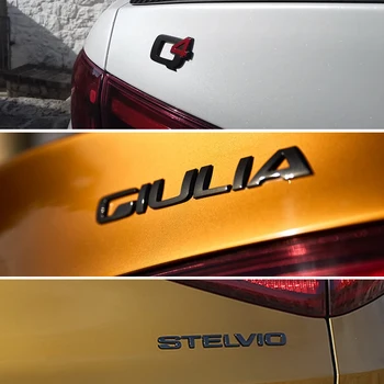 Черные наклейки с буквенной эмблемой Q4 GIULIA STELVIO для Alfa Romeo Giulia Stelvio Аксессуары для внешней отделки