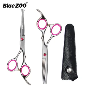 BlueZOO Детская безопасная парикмахерская для школьников, Парикмахерские ножницы, Для стрижки волос, набор для стрижки кожи с плоскими зубьями, 2 цвета, 6 штук