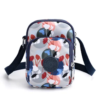 Новая холщовая сумка на молнии через плечо с модным принтом Кошелек с ключом на одно плечо Мобильные сумки Женская сумка-мессенджер Женские сумки
