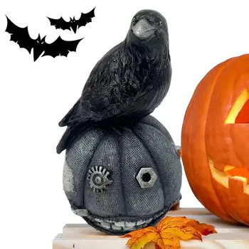 Украшение Black Crow Креативная Статуя Ворона Скульптура из смолы Реалистичная Водонепроницаемая модель Black Crow для Хэллоуина Декор вечеринки