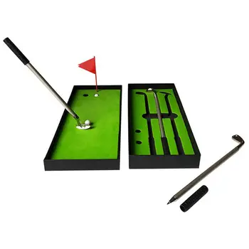 Набор ручек для мини-гольфа Flag Настольный Имитация Мячей для гольфа Настольный декор Шариковая ручка для домашнего офиса Письменные развлечения