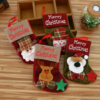 Новогодние Рождественские чулки Носки Рождественские подарочные пакеты для конфет Рождественские украшения для дома Noel Natal Navidad Декор Рождественской елки