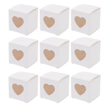 Одноразовая подставка для торта, окно в форме сердца, коробка конфет, картон, Белая бумага для невесты