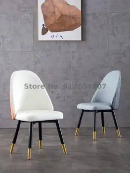Легкое роскошное обеденное кресло для дома, Современный минималистичный ресторан, Скандинавский стул из ясеня, Сетчатое кожаное кресло с красной спинкой
