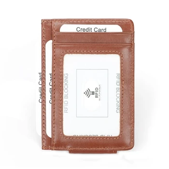 Блокирующий держатель кредитной карты для мужчин и женщин, короткий кошелек в винтажном стиле, карманные кошельки